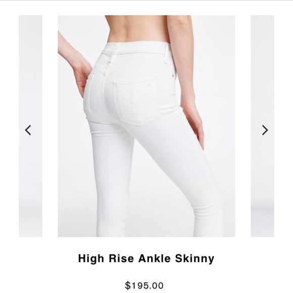 NWT rag & bone white high rise skinny jeans - Picture 2 of 8